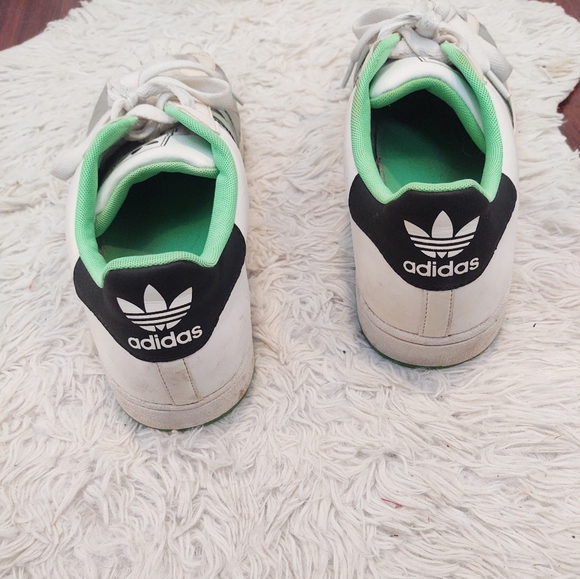 Men's Adidas Superstars Gray Black and Lime Green - Picture 4 of 5